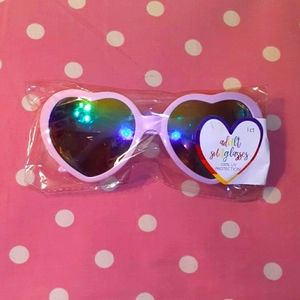 Heart Shaped Rainbow Mirrored Sunglasses
